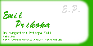 emil prikopa business card